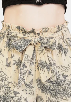 Maypole Cotton Print Paperbag Shorts