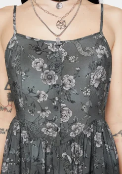 Meadow Floral Serpent Print Cami Midi Dress