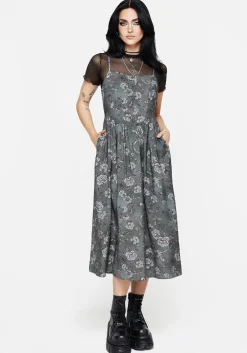 Meadow Floral Serpent Print Cami Midi Dress