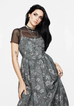 Meadow Floral Serpent Print Cami Midi Dress