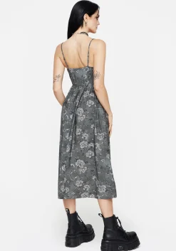 Meadow Floral Serpent Print Cami Midi Dress