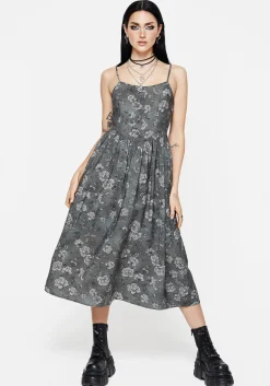 Meadow Floral Serpent Print Cami Midi Dress