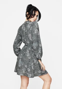 Meadow Floral Serpent Print Mini Wrap Dress