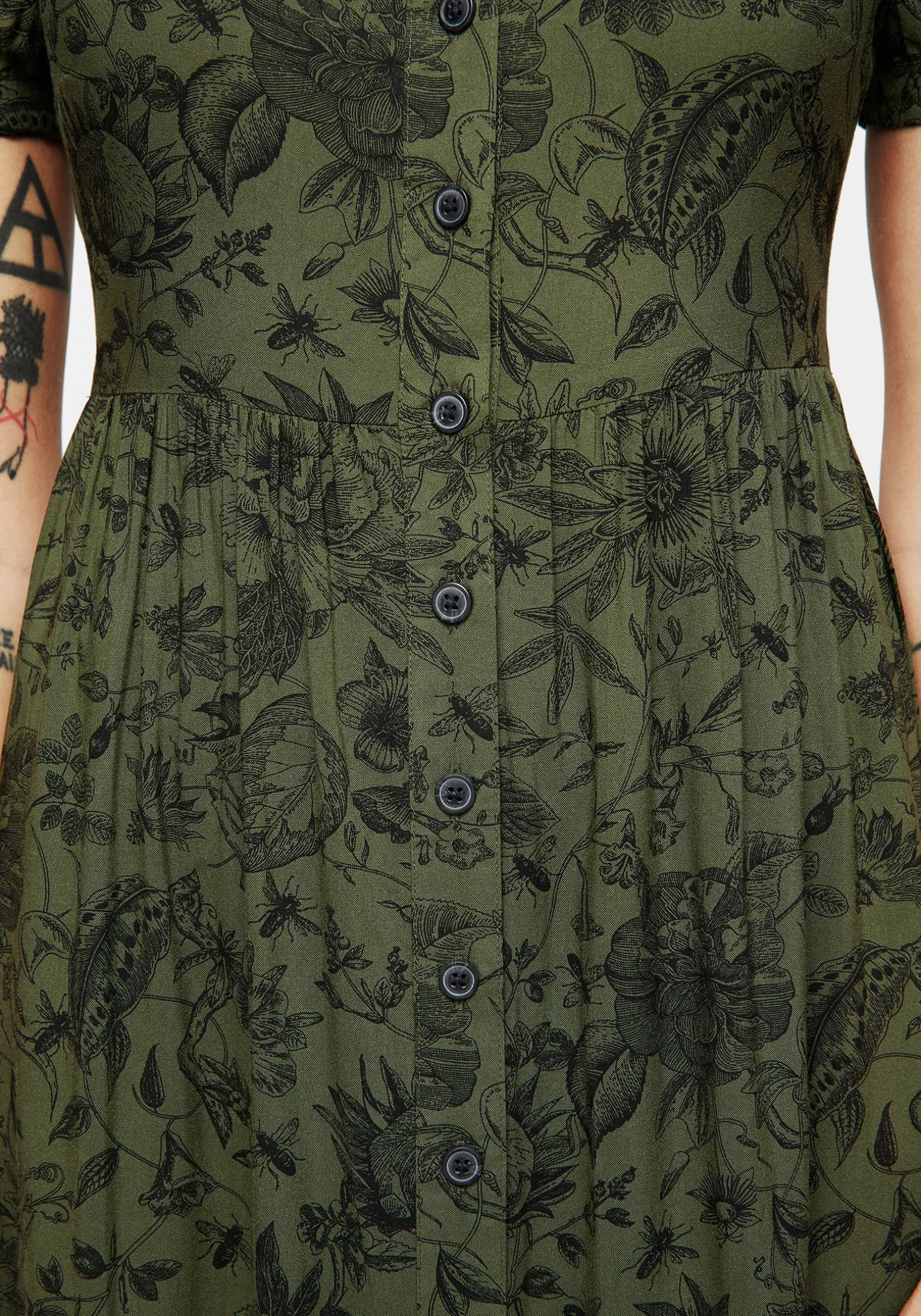 Meadowflowers Floral Print Button Up Tiered Midaxi Dress