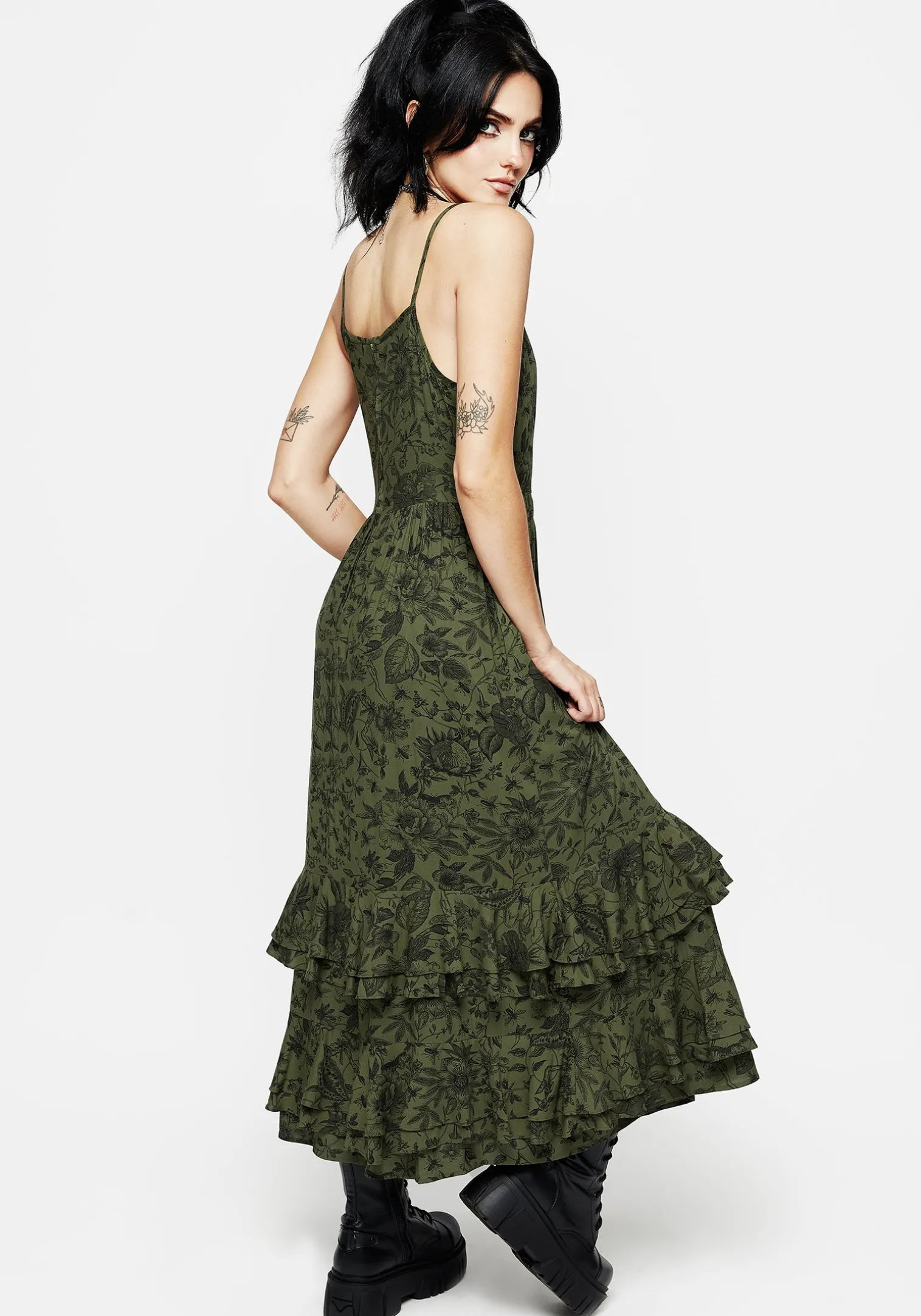 Meadowflowers Floral Print Tiered Midaxi Cami Dress