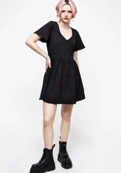 Medea Button Jacquard Floral Mini Dress