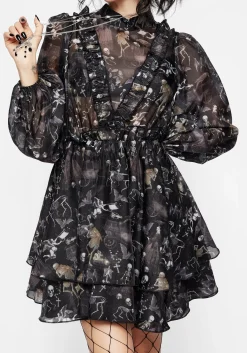 Melancholia Frill Yoke Layered Organza Mini Dress
