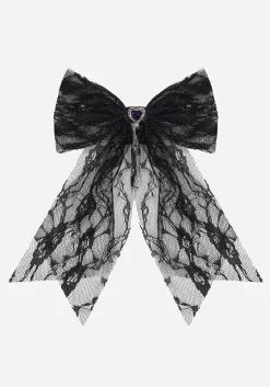 Melanie Heart Lace Hair Bow