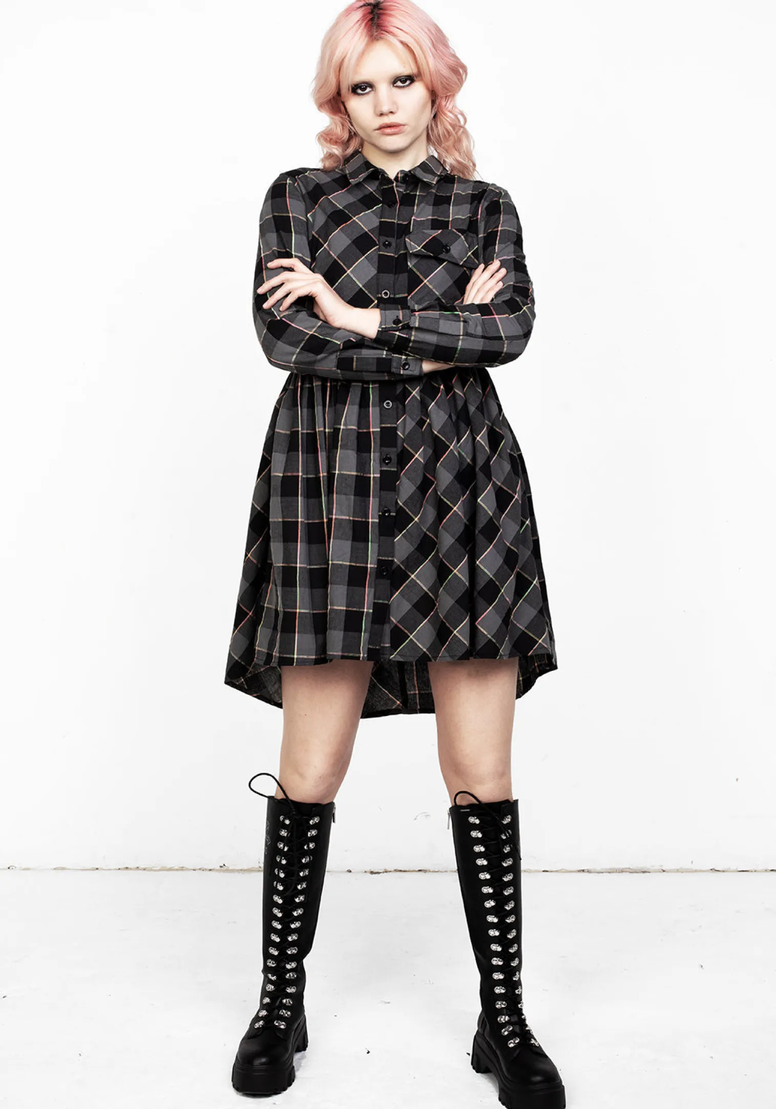 Melody Check Skater Dress