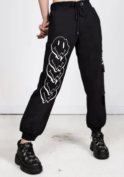 Melting Face Cargo Sweatpants