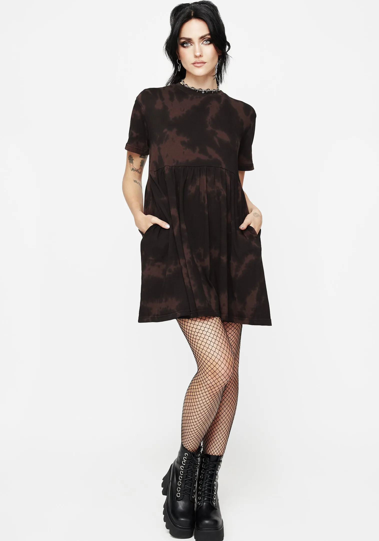 Mercury Tie Dye Cotton Mini Skater Dress