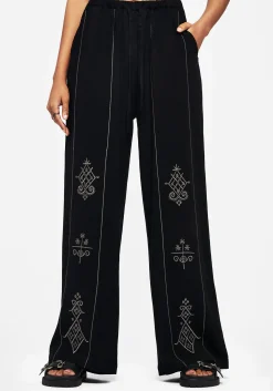 Merrymount Embroidered Wide Leg Trouser