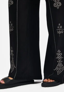 Merrymount Embroidered Wide Leg Trouser