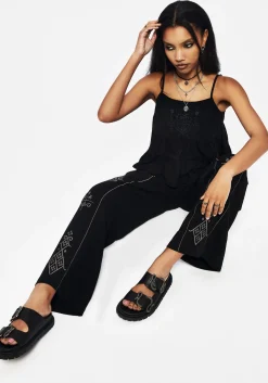 Merrymount Embroidered Wide Leg Trouser