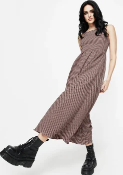 Midora Crinkle Check Racerback Midaxi Dress