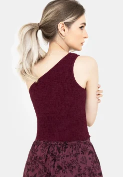 Midsommar Cotton Asymmetric Shirred Top