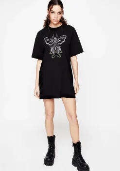 Mimicry Embroidered Mini Tee Dress