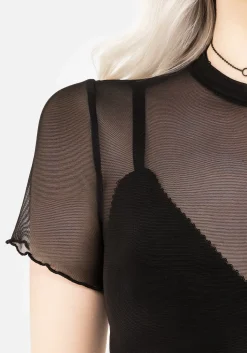 Mirage Mesh Lettuce Edge Crop Tee