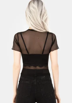 Mirage Mesh Lettuce Edge Crop Tee