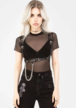 Mirage Mesh Lettuce Edge Crop Tee