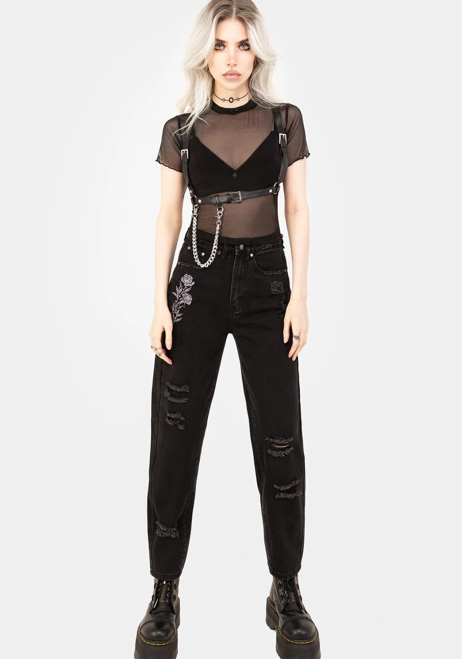 Mirage Mesh Lettuce Edge Crop Tee
