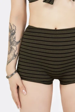Mire Stripe High Waist Swim Shorts