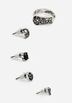Moira Skull Stud Earrings Set