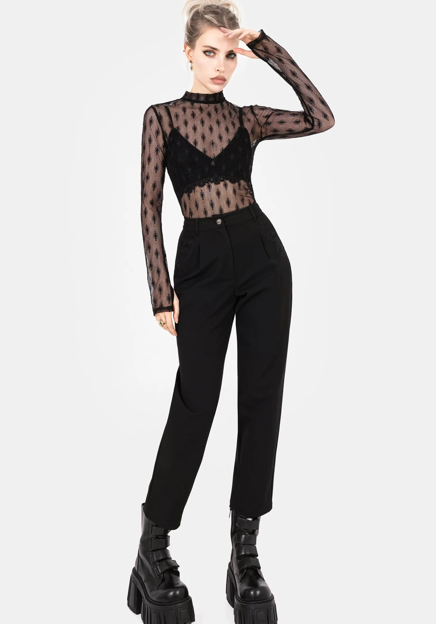 Mona Embroidered Tapered Trousers