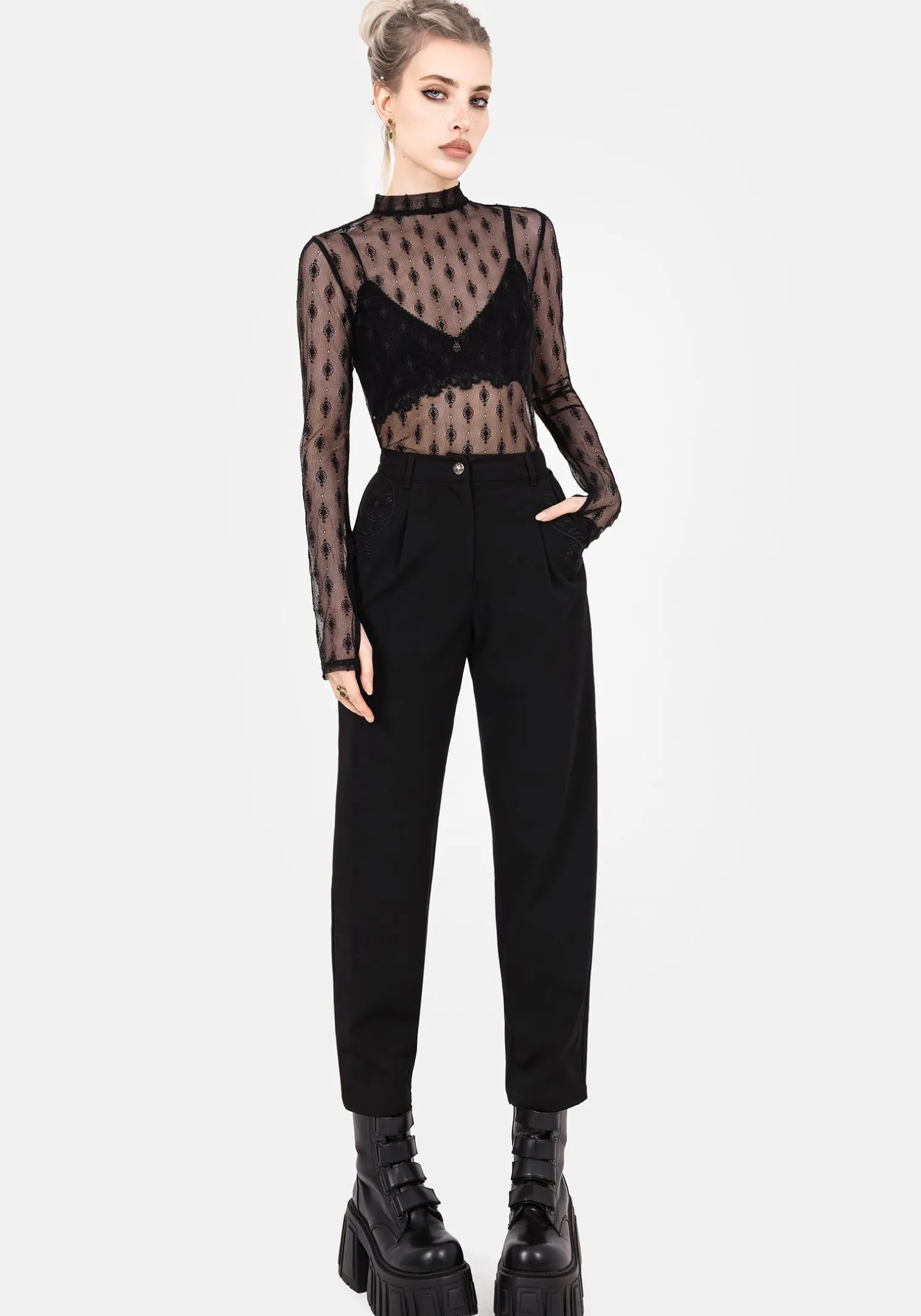 Mona Embroidered Tapered Trousers