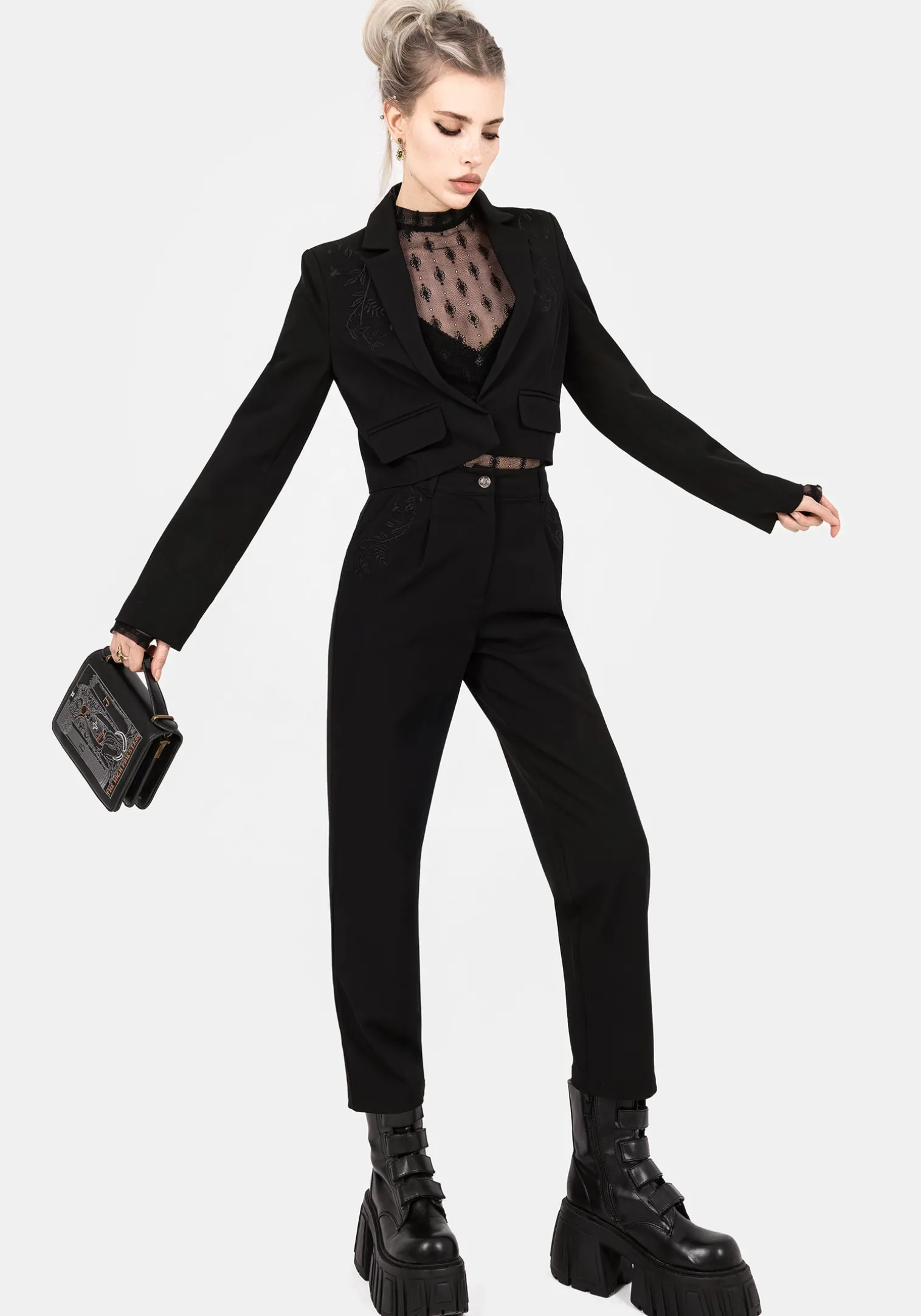 Mona Embroidered Tapered Trousers