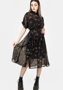 Monica Floral Chiffon Midi Shirt Dress