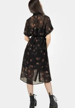 Monica Floral Chiffon Midi Shirt Dress
