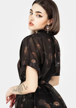 Monica Floral Chiffon Midi Shirt Dress