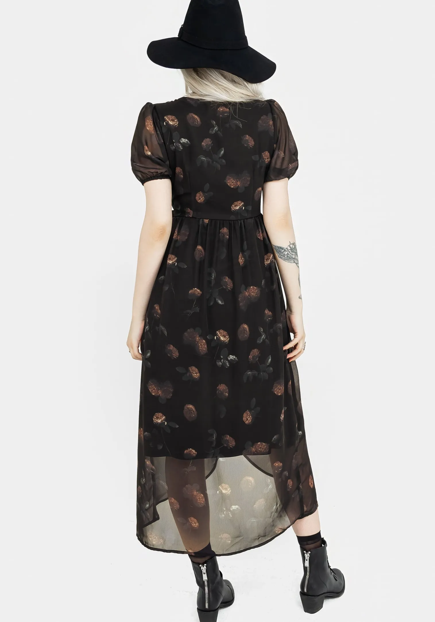 Monica Floral Chiffon Midi Wrap Dress