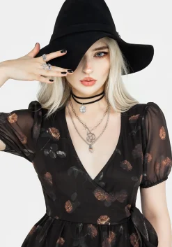 Monica Floral Chiffon Midi Wrap Dress