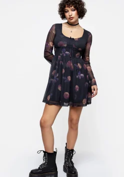 Monica Floral Mesh Skater Dress