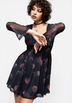 Monica Floral Mesh Skater Dress