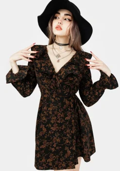 Monstera Frill Wrap Mini Dress