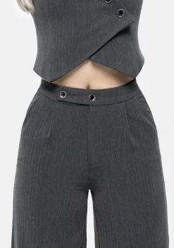 Moonage Herringbone Tailored Trousers - Grey