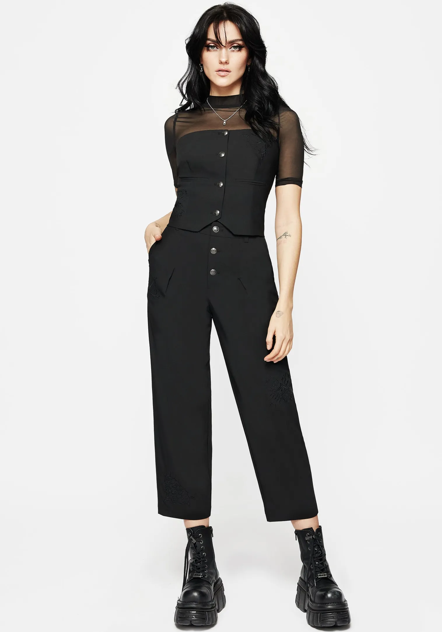 Moonbow Embroidered Strapless Tailored Waistcoat