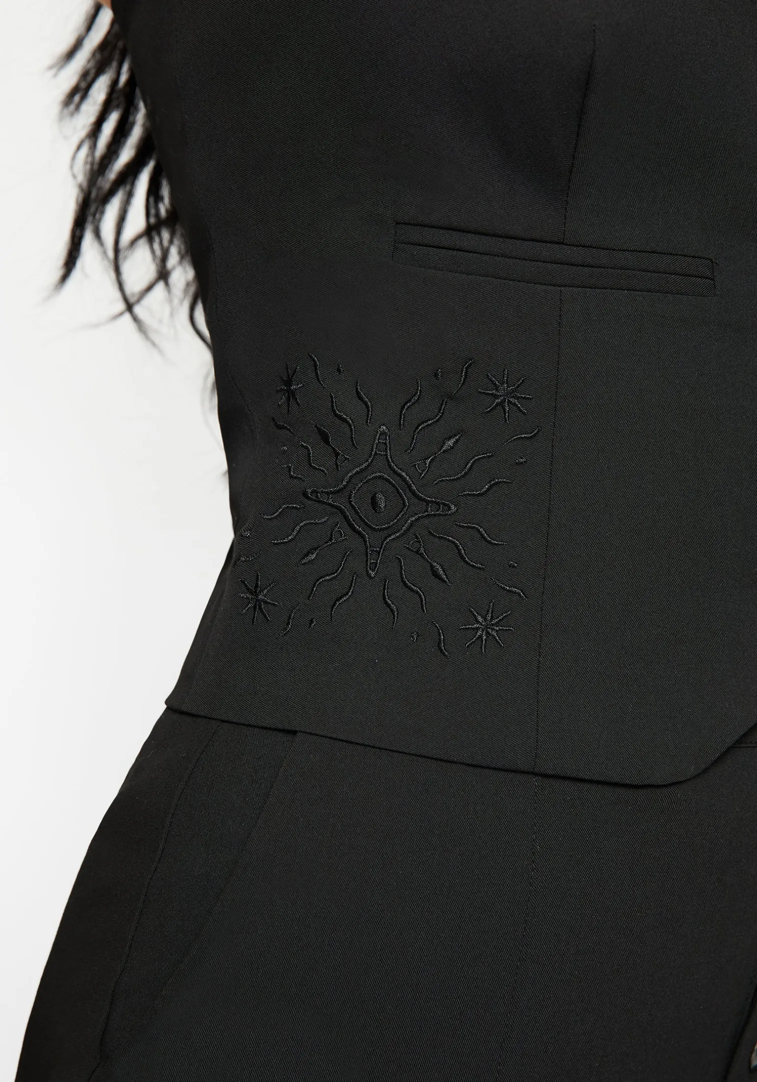 Moonbow Embroidered Strapless Tailored Waistcoat
