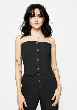 Moonbow Embroidered Strapless Tailored Waistcoat