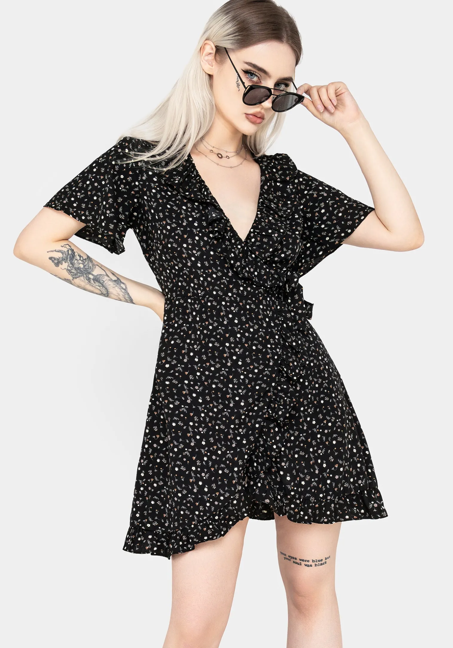 Moonseed Wrap Ruffle Dress