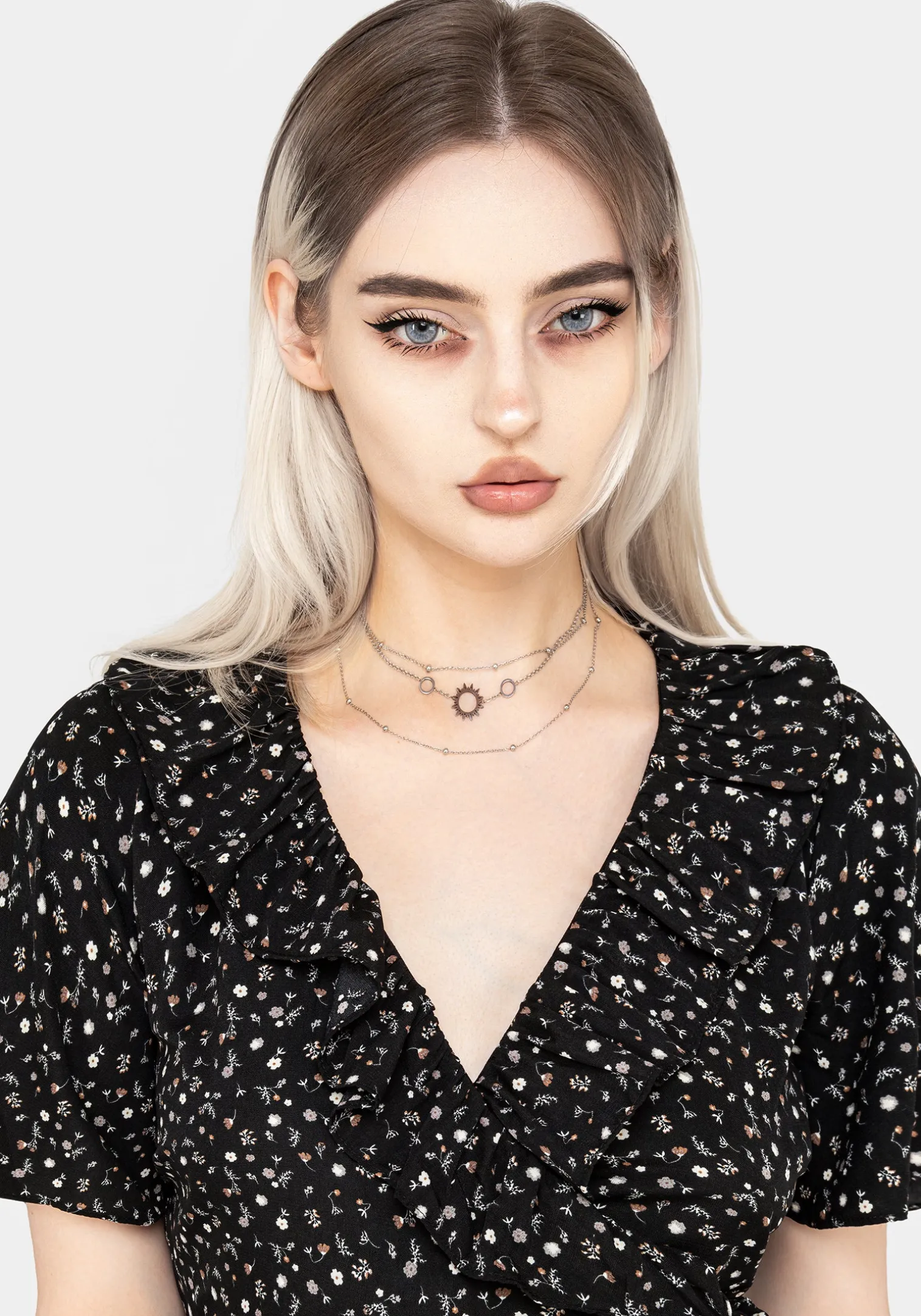 Moonseed Wrap Ruffle Dress