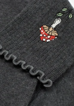 Morchella Embroidered Mushroom Socks