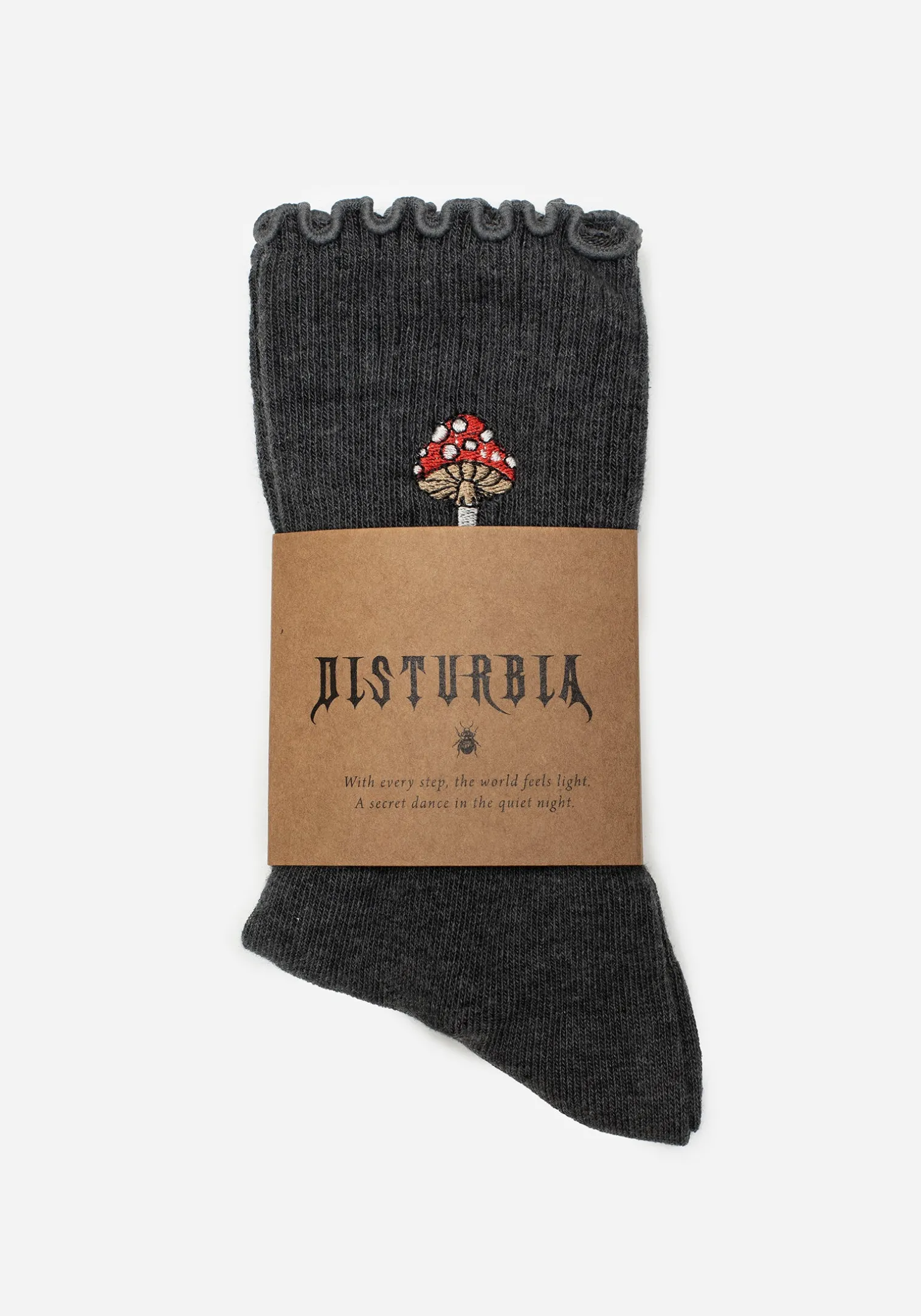 Morchella Embroidered Mushroom Socks