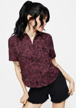 Morgana Cotton Broderie Button Up Shirt