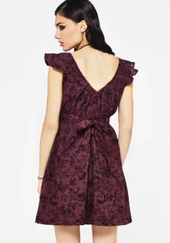 Morgana Cotton Broderie Frill Sleeve Mini Dress