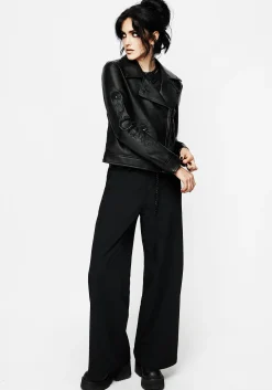 Mori Embroidered Faux Leather Jacket