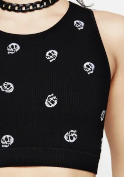 Mori Skull Embroidered Racerback Bralet